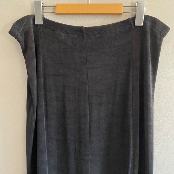 Vintage 90s Picadilly Fashion Slinky Black Trumpet Flared Maxi Skirt - Picture 3 of 11